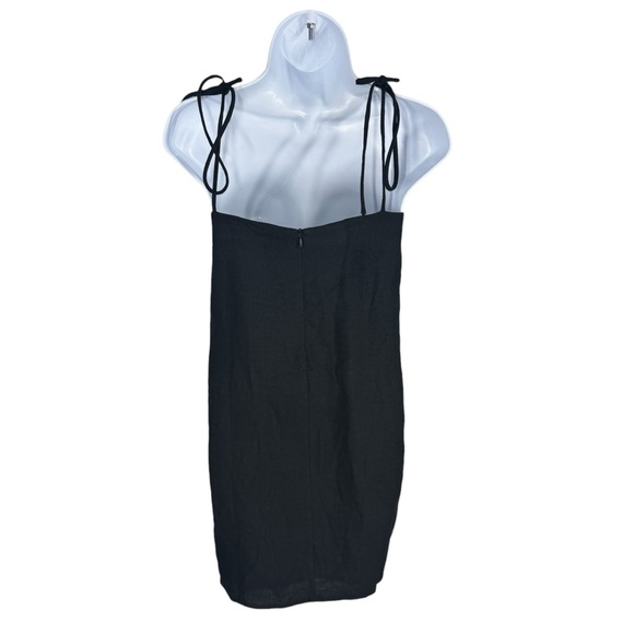 Tuckernuck Linen Lea Mini Dress Black XXL NWT Shift Bow Back Strap Sleeveless - Picture 9 of 14
